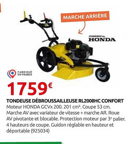 TONDEUSE DÉBROUSSAILLEUSE RL2008HC CONFORT