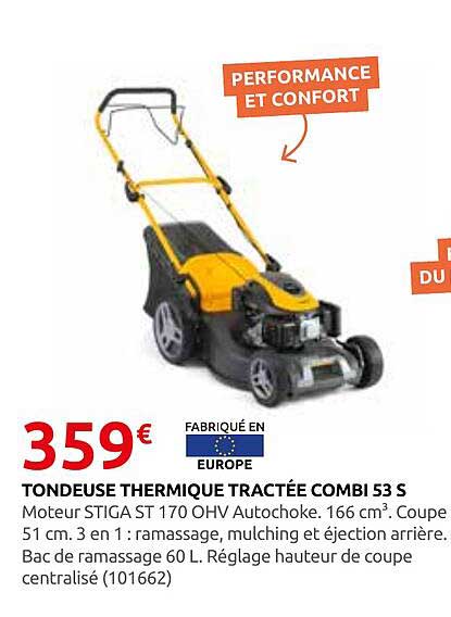 TONDEUSE THERMIQUE TRACTÉE COMBI 53 S