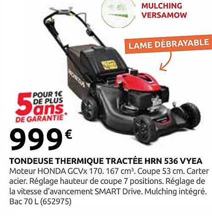TONDEUSE THERMIQUE TRACTÉE HRN 536 VYEA