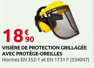 VISIÈRE DE PROTECTION GRILLAGÉE AVEC PROTÈGE-OREILLES