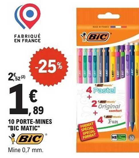 10 PORTE-MINES "BIC MATIC"