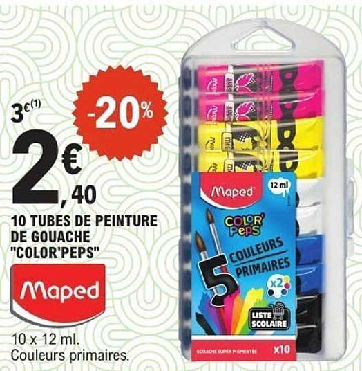 10 TUBES DE PEINTURE DE GOUACHE "COLOR'PEPS"