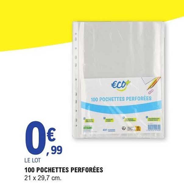 100 POCHETTES PERFORÉES