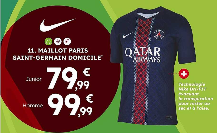 11. Maillot Paris Saint-Germain Domicile