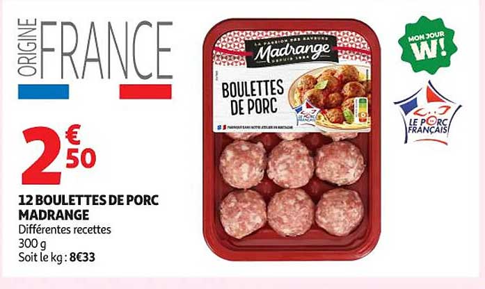 12 BOULETTES DE PORC MADRANGE