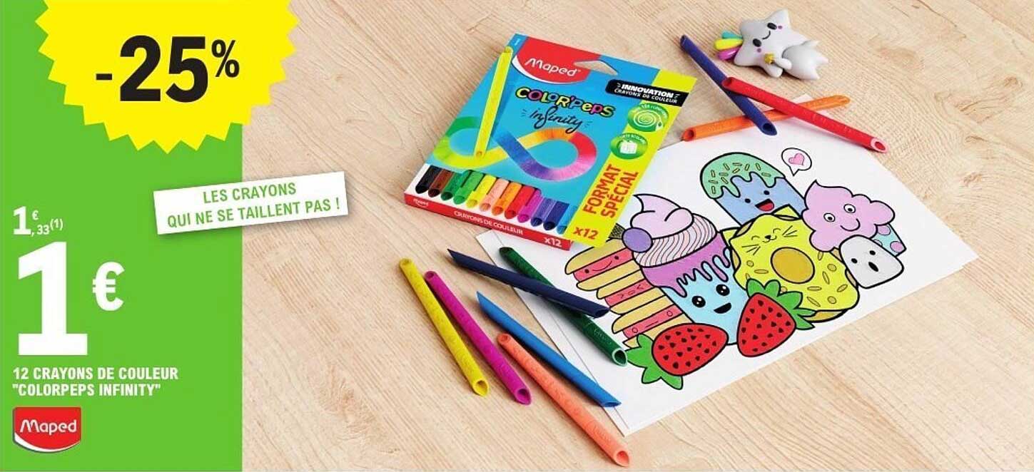 12 CRAYONS DE COULEUR "COLORPEPS INFINITY"