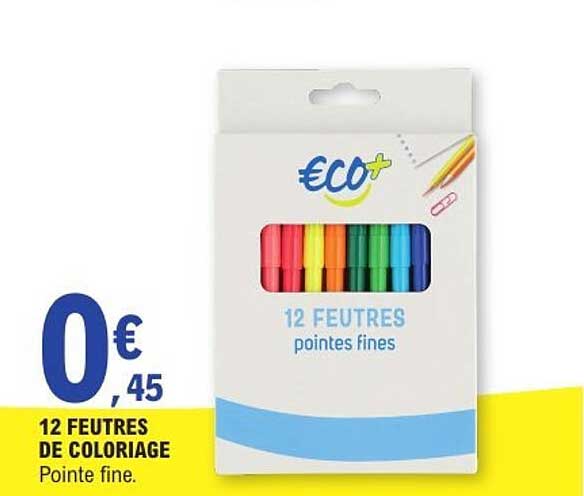12 FEUTRES DE COLORIAGE Pointe fine