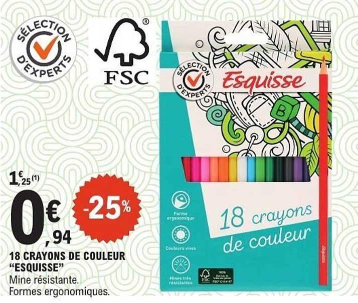 18 crayons de couleur "Esquisse"