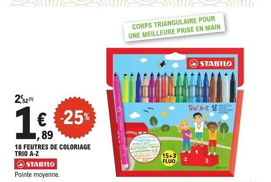 18 FEUTRES DE COLORIAGE TRIO A-Z