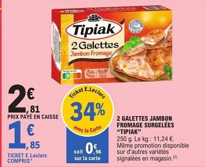 2 Galettes Jambon Fromage