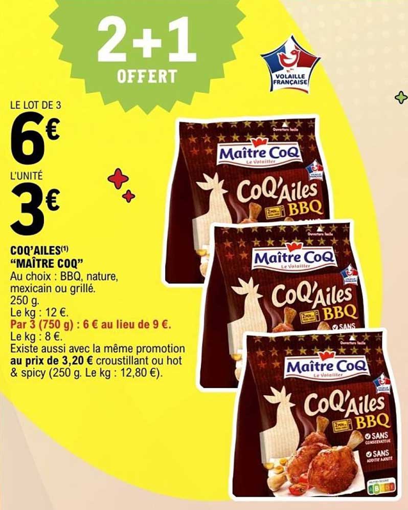 2+1 OFFERT Coq'Ailes - Maître Coq