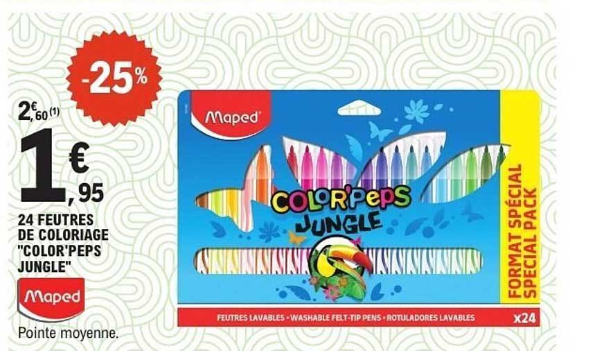 24 feutres de coloriage "COLOR'PEPS JUNGLE"