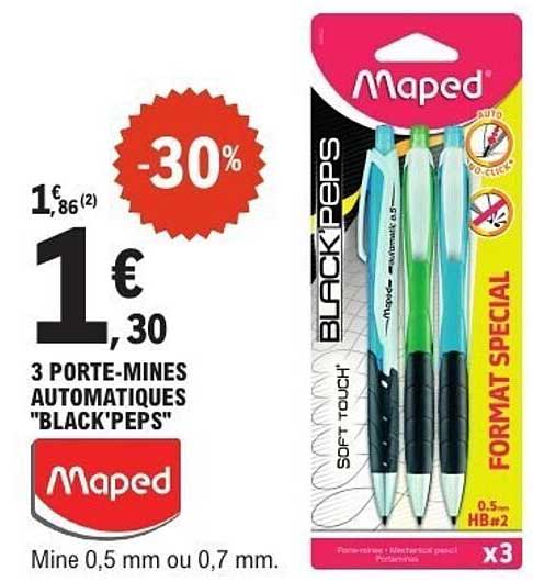 3 PORTE-MINES AUTOMATIQUES 'BLACK'PEPS'