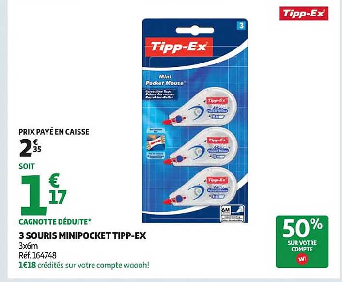 3 SOURIS MINIPOCKET TIPP-EX