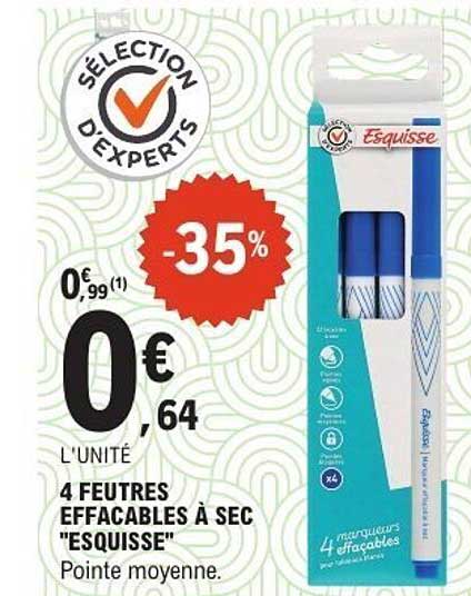 4 feutres effaçables à sec "Esquisse"