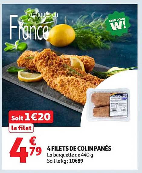 4 FILETS DE COLIN PANÉS