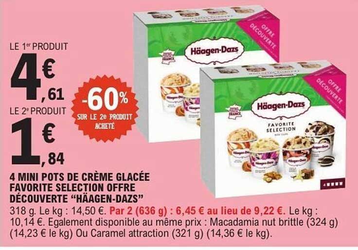 4 mini pots de crème glacée favorite sélection offre découverte "Häagen-Dazs"