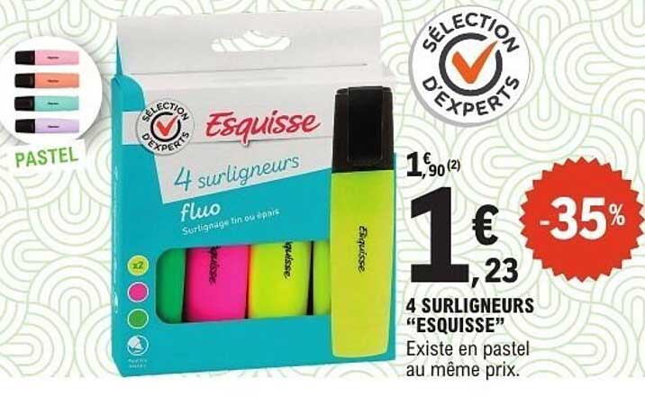 4 SURLIGNEURS “ESQUISSE”