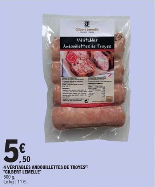 4 VÉRITABLES ANDOUILLETTE DE TROYES