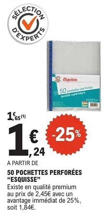 50 pochettes perforées "Esquisse"