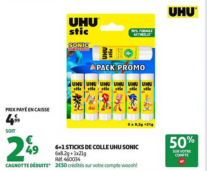 6+1 STICKS DE COLLE UHU SONIC