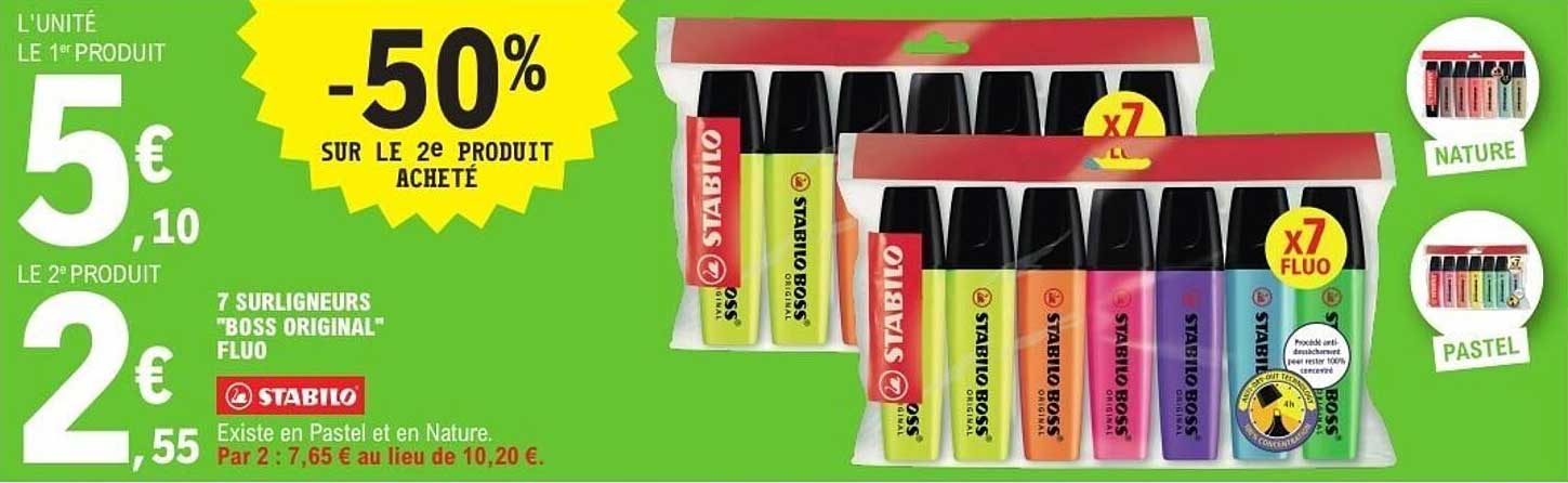 7 Surligneur 'BOSS ORIGINAL' Fluo