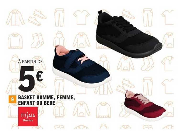 À PARTIR DE 5€ BASKET HOMME, FEMME, ENFANT OU BEBE