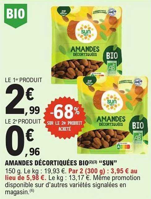 AMANDES DÉCORTIQUÉES BIO(2)(3) “SUN”