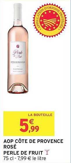 AOP CÔTE DE PROVENCE ROSÉ PERLE DE FRUIT