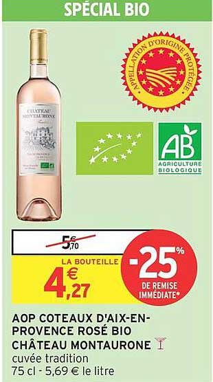 AOP Coteaux d'Aix-en-Provence Rosé Bio Château Montaurone