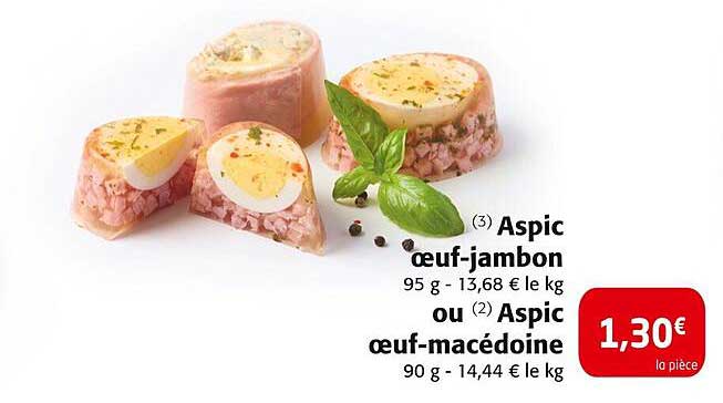 Aspic œuf-jambon ou Aspic œuf-macédoine