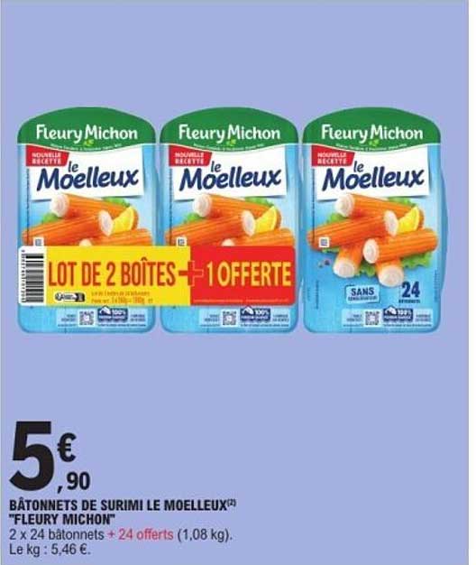 BÂTONNETS DE SURIMI LE MOELLEUX(2) "FLEURY MICHON"
