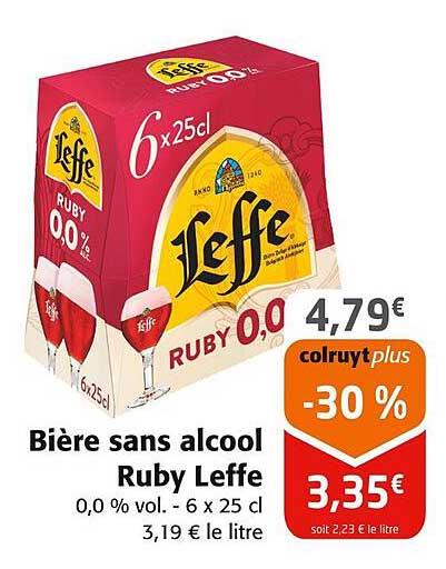 Bière sans alcool Ruby Leffe