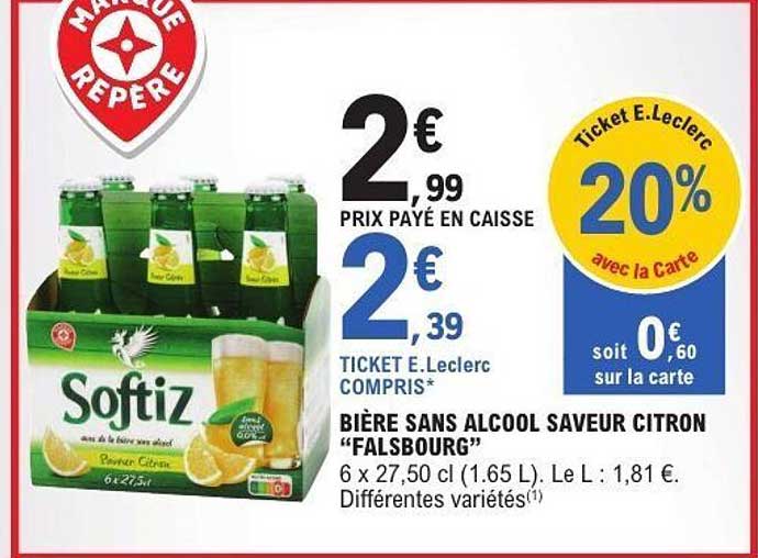 BIÈRE SANS ALCOOL SAVEUR CITRON “FALSBourg”
