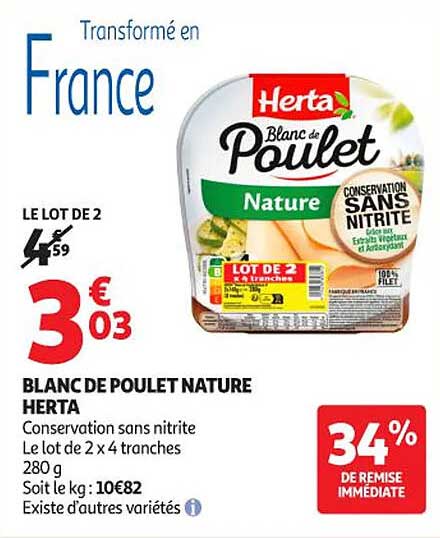 BLANC DE POULET NATURE HERTA