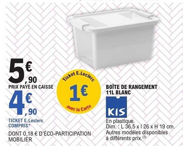 BOÎTE DE RANGEMENT 11L BLANC