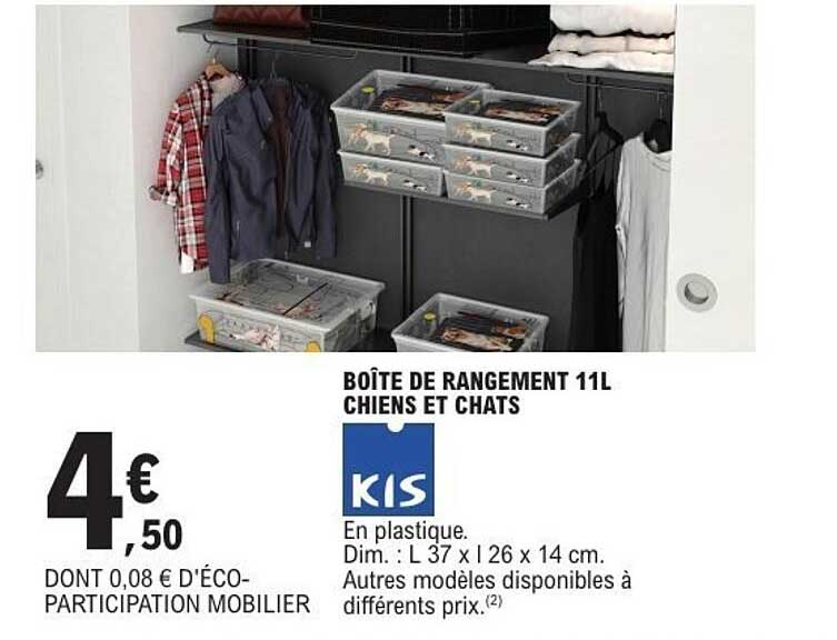 BOÎTE DE RANGEMENT 11L CHIENS ET CHATS