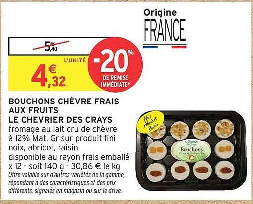 BOUCHONS CHÈVRE FRAIS AUX FRUITS