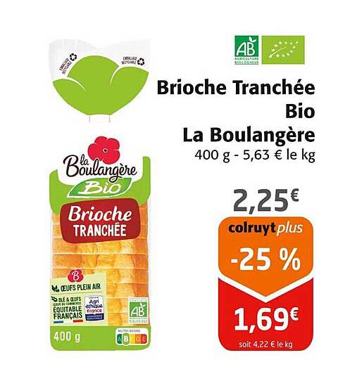 Brioche Tranchée Bio La Boulangerère