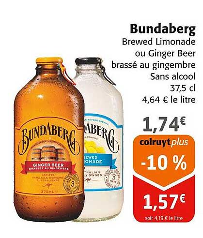 Bundaberg Brewed Limonade ou Ginger Beer