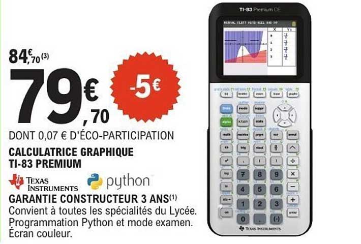 CALCULATRICE GRAPHIQUE TI-83 PREMIUM