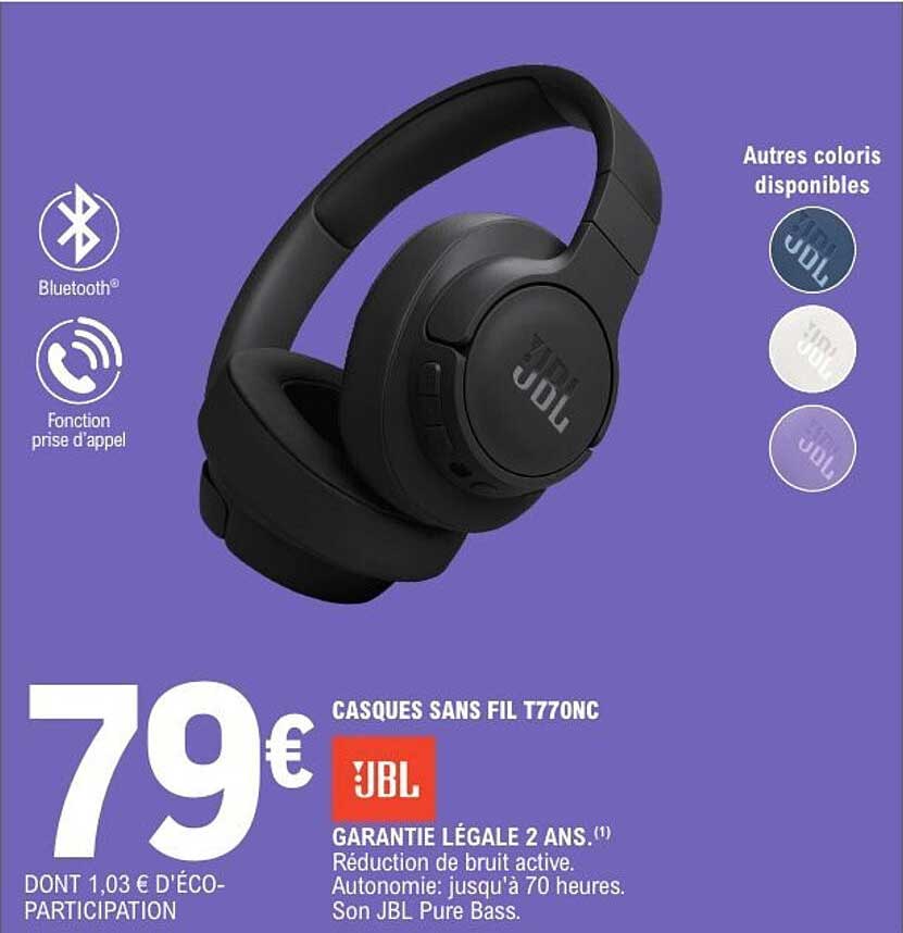 CASQUES SANS FIL T770NC