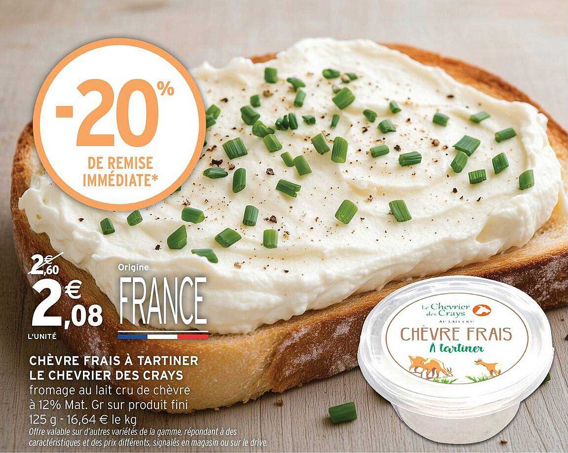 CHÈVRE FRAIS À TARTINER LE CHEVRIER DES CRAYS