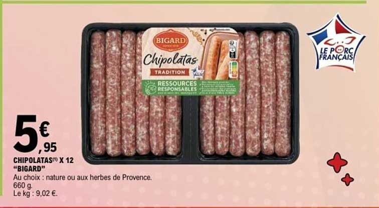 CHIPOLATAS(®) X 12 "BIGARD"