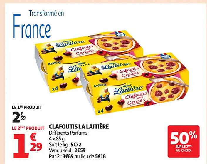 CLAFOUTIS LA LAITIÈRE Différents Parfums 4 x 85 g