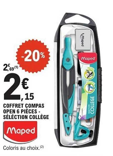 COFFRET COMPAS OPEN 6 PIÈCES - SÉLECTION COLLÈGE