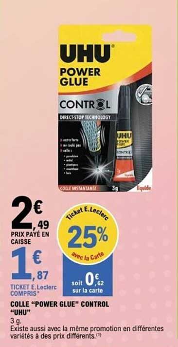 COLLE "POWER GLUE" CONTROL "UHU"