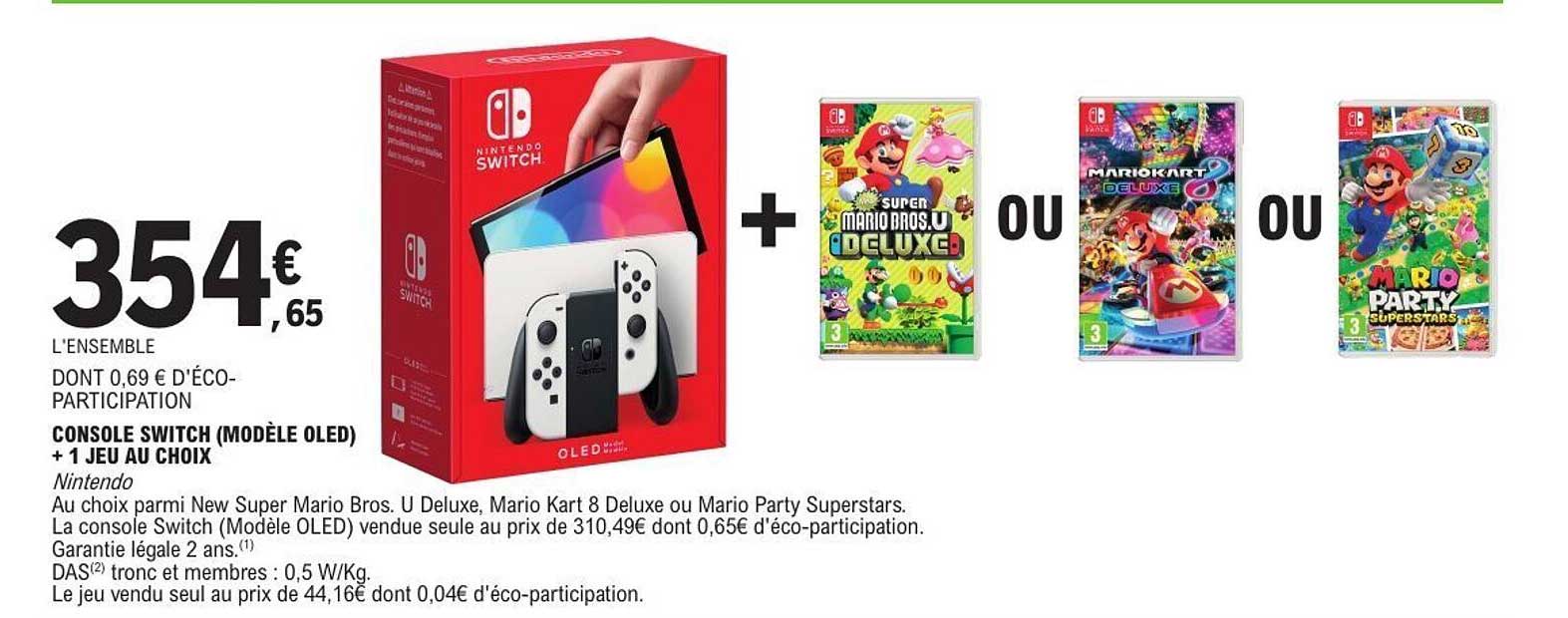 CONSOLE SWITCH (MODÈLE OLED) + 1 JEU AU CHOIX