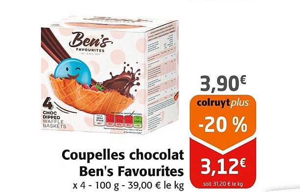 Coupettes chocolat Ben's Favourites