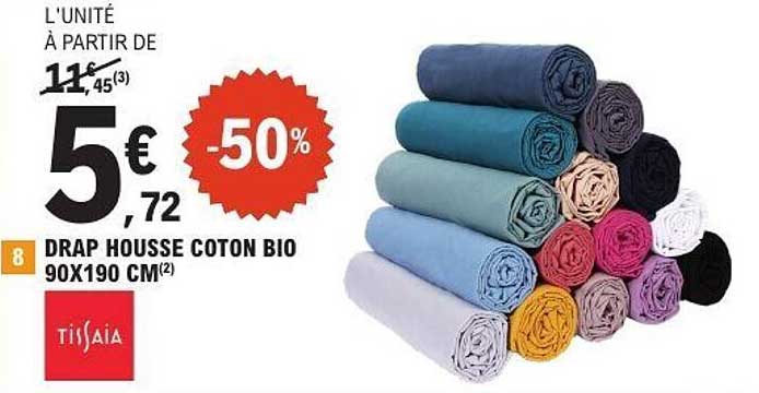 DRAP Housse Coton Bio 90x190 CM